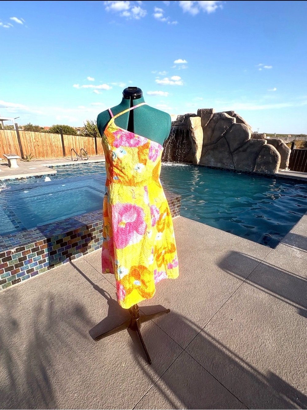 Farm Rio Yellow Floral One-Shoulder One-Piece
